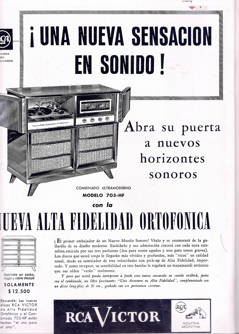 Año 1953|Cuando aparecía el sonido ortofónico en la Argentina|Los primeros combinados.